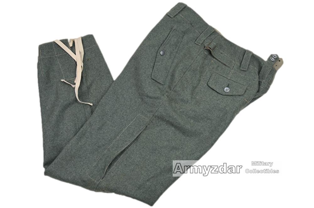 German WW2 Officer Field Grey Wool Combat Breeches Trouser